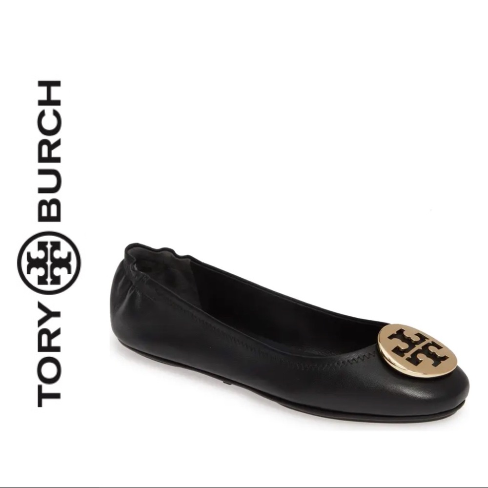 TORY BURCH~Leather ‘Minnie’ Travel Ballet Flats~8
